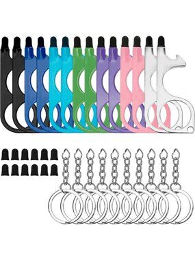 14Pcs Touchless Door Opener Tool Set with Keychain, Heavy-Duty Button Pusher